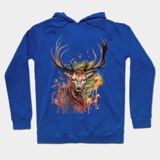 Deer Stag Head Realistic Animal Art Hoodie